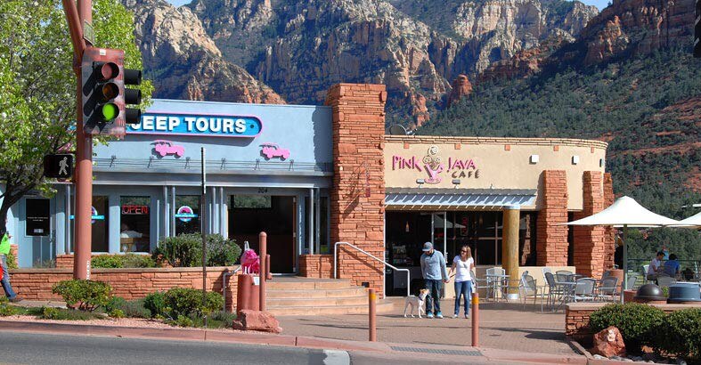 Pink® Jeep® Tours Plaza in Uptown Sedona, Arizona.