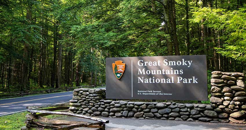 Great Smoky Mountains National Park Sign